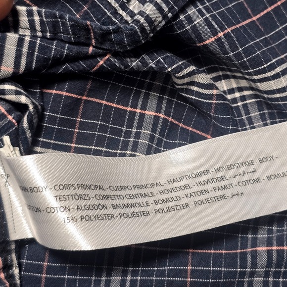 Ariat Pro Series Boys 10/12 Plaid Button Down Western Shirt Navy Check - Picture 6 of 8